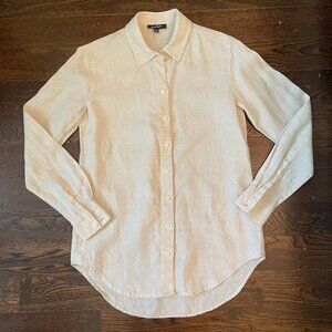 Lord & Taylor Woman's 100% Linen Shirt - Oatmeal light beige-Sz. XS